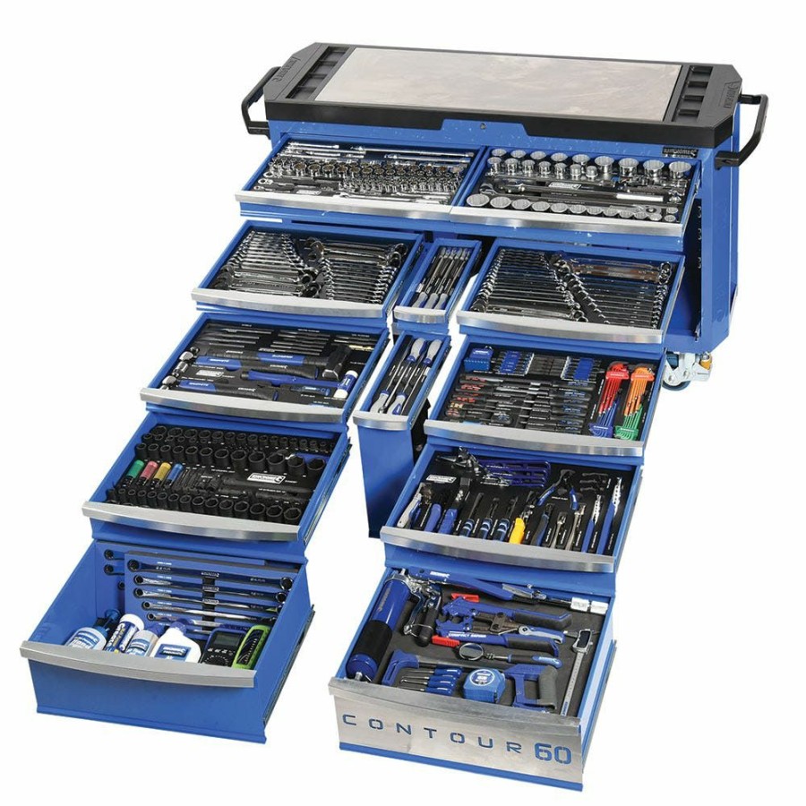 Kincrome Tools Kincrome | Kincrome Contour 60 Tool Trolley 500 Piece 12 Drawer Blue K1560 Special Design