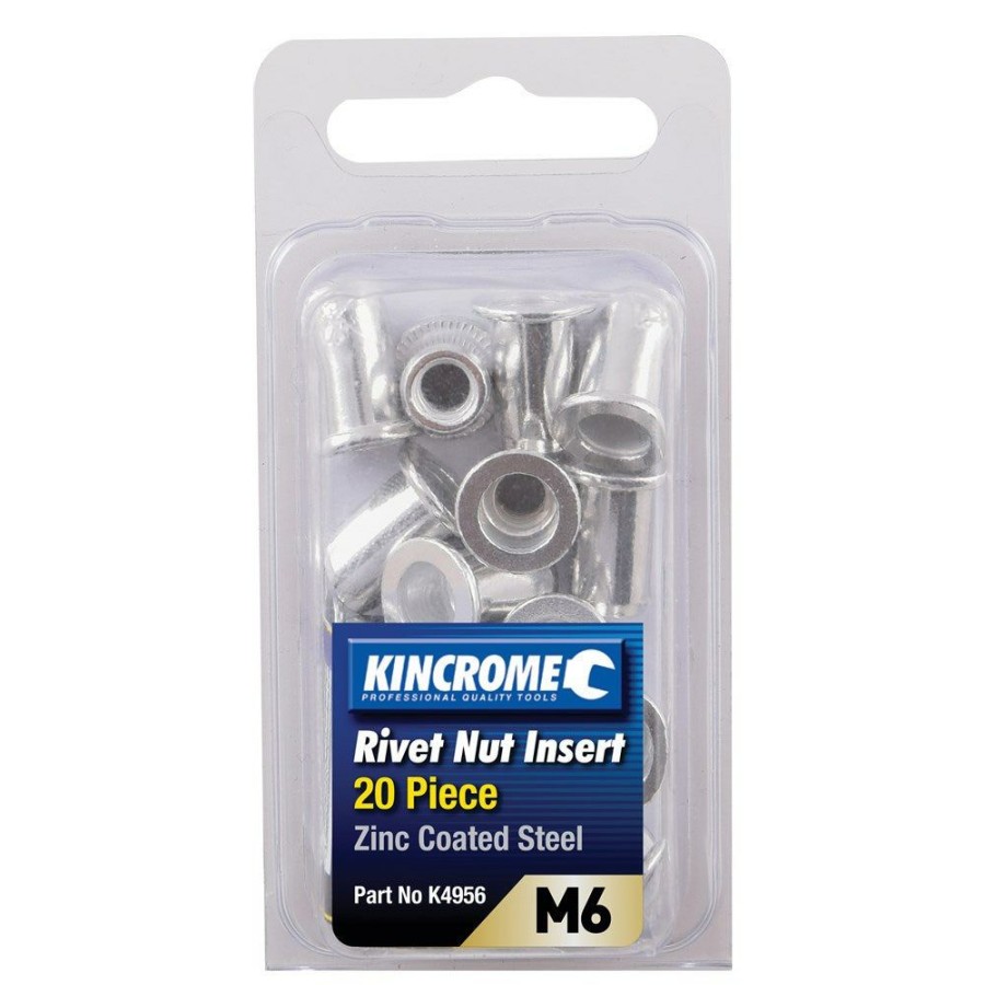 Kincrome Tools Kincrome | Kincrome Rivet Nut Insert M6 Zinc Coated Steel 20 Piece K4956 Radiant Model