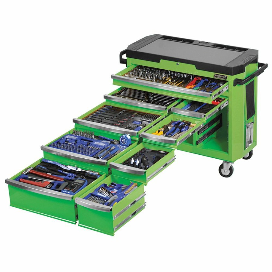 Kincrome Tools Kincrome | Kincrome Contour Tool Workshop 485 Piece 15 Drawer W. Trolley Green K1506G Fantastic Model