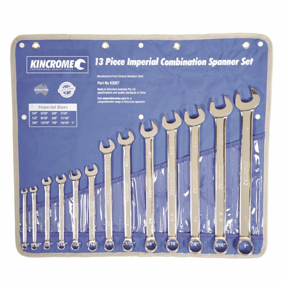 Kincrome Tools Kincrome | Kincrome 13 Piece Combination Spanner Set Imperial K3027 Large Choice