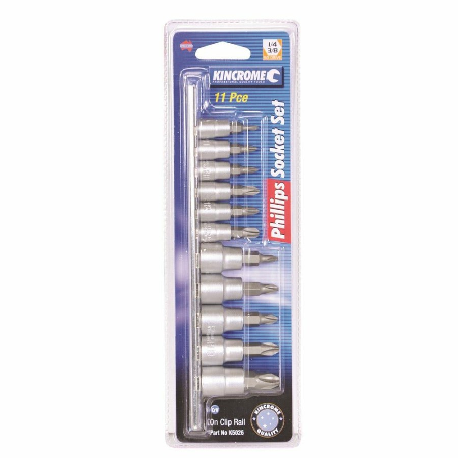 Kincrome Tools Kincrome | Kincrome 1/4Inch & 3/8Inch Phillips Socket Set 11 Piece K5026 Fire Sale