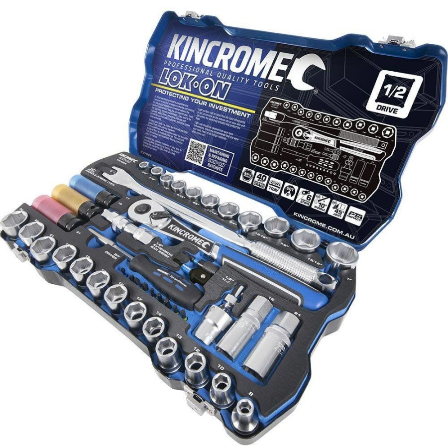 Kincrome Tools Kincrome | Kincrome 45 Piece 1/2Inch Drive Metric/Af Socket Set Lok On K27025 Classical Style