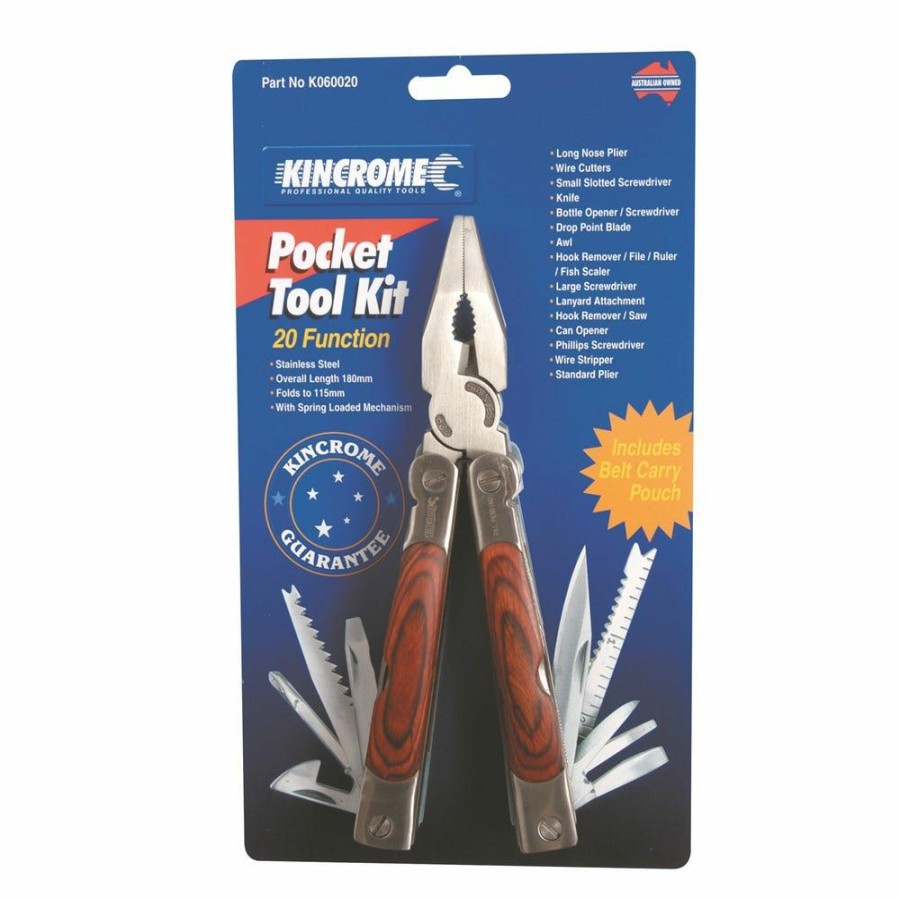 Kincrome Tools Kincrome | Kincrome 20-In-1 180Mm Multitool Plier With Belt Carry Pouch K060020 Free Delivery