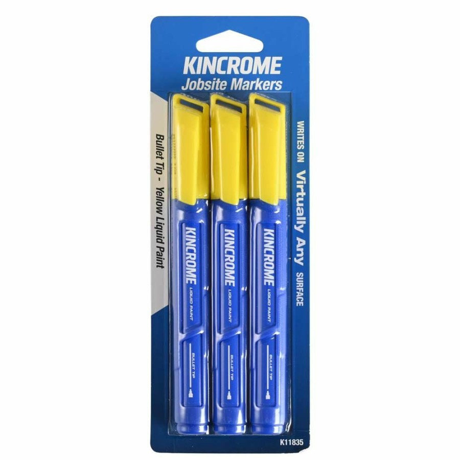 Kincrome Tools Kincrome | Kincrome Paint Marker Bullet Tip Yellow 3 Piece K11835 Free Delivery