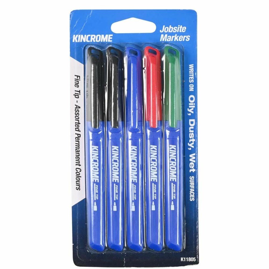 Kincrome Tools Kincrome | Kincrome Permanent Fine Tip Marker Assorted Colours 5 Pack K11805 Large Choice