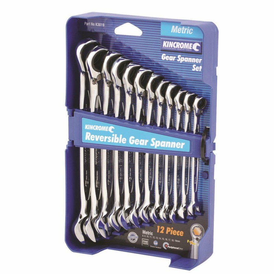 Kincrome Tools Kincrome | Kincrome 12 Piece Combination Gear Spanner Set Metric Reversible K3019 Sale