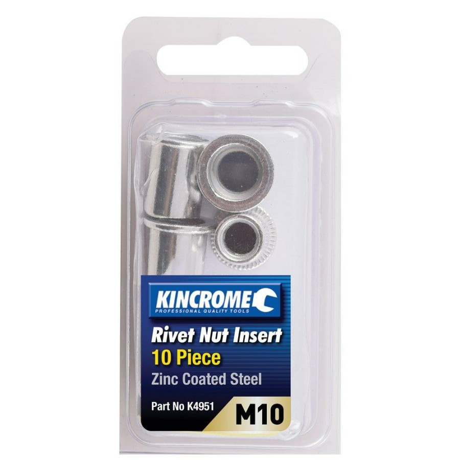 Kincrome Tools Kincrome | Kincrome Rivet Nut Insert M10 Zinc Coated Steel 10 Piece K4951 New Collections