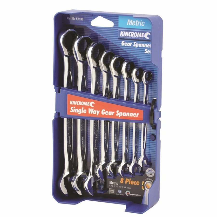 Kincrome Tools Kincrome | Kincrome 8 Piece Combination Gear Spanner Set Metric Single Way K3100 Promotions