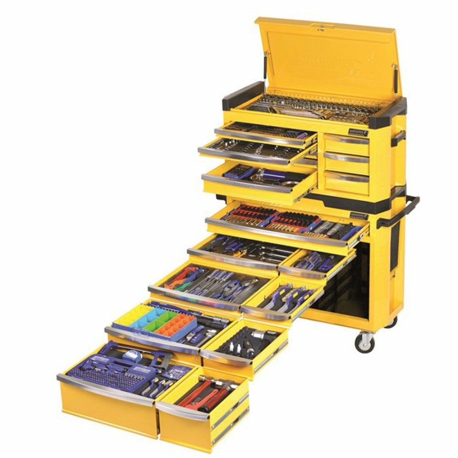 Kincrome Tools Kincrome | Kincrome Contour Tool Workshop 594 Piece 15 Drawer W. Trolley Yellow K1505Y Fire Sale