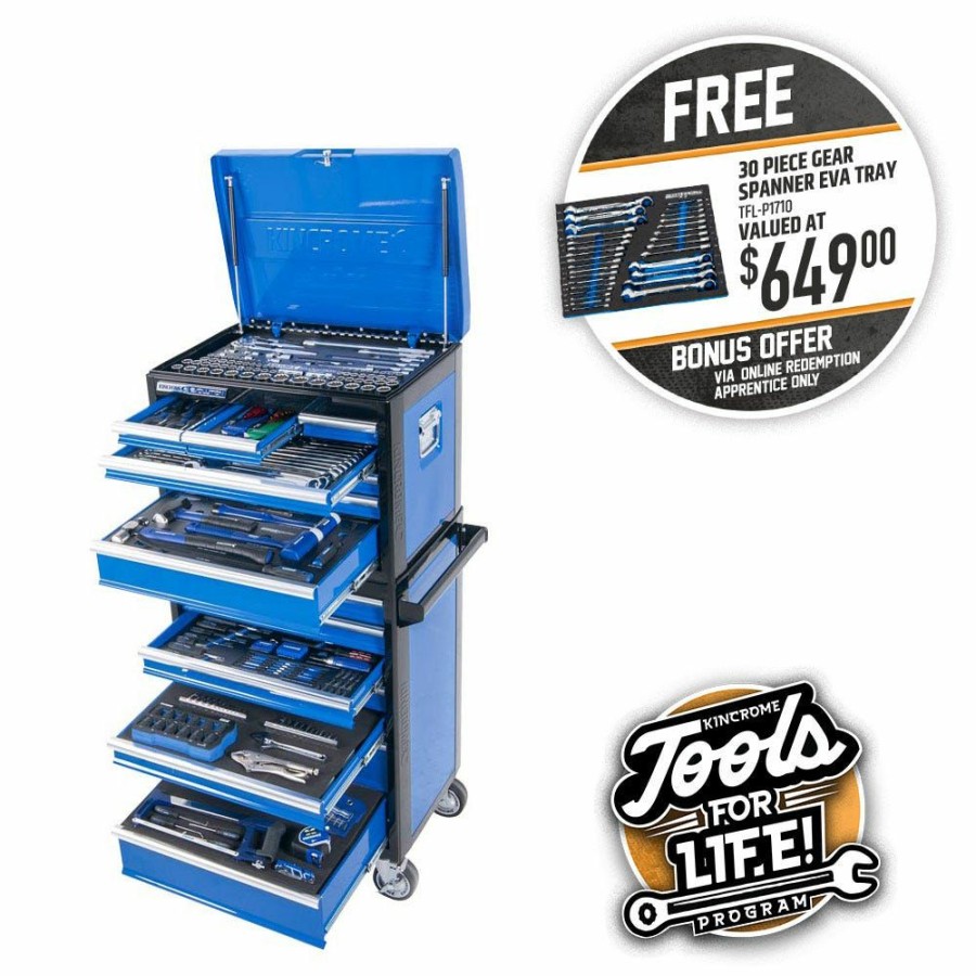 Kincrome Tools Kincrome | Kincrome Evolution Tool Workshop 306 Piece 14 Drawer Deep W. Trolley P1710 Radiant Model