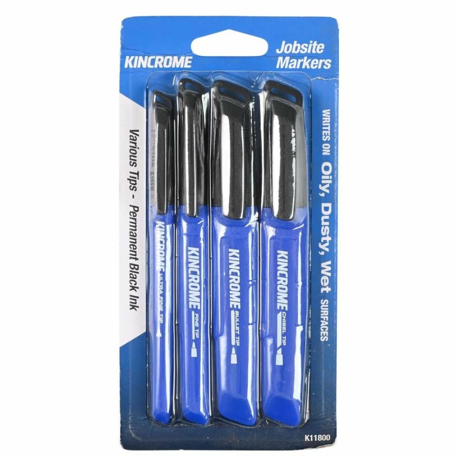 Kincrome Tools Kincrome | Kincrome Permanent Marker Starter Pack Black 4 Pack K11800 Large Choice