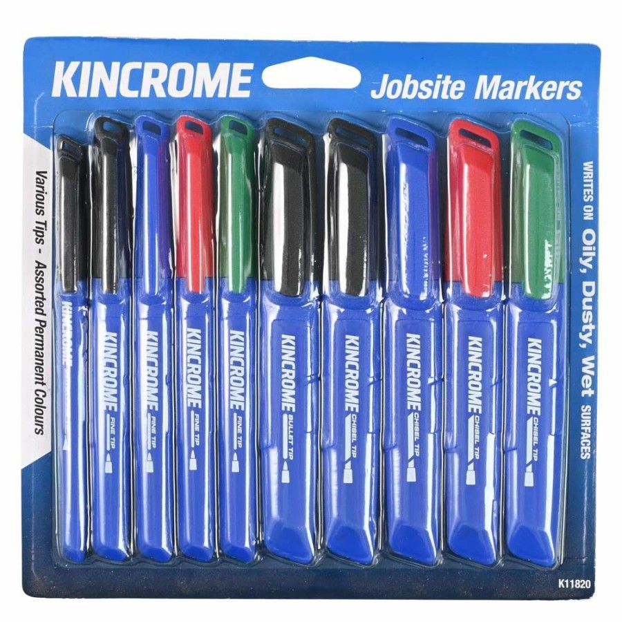 Kincrome Tools Kincrome | Kincrome Permanent Marker Starter Pack Assorted Colours 10 Piece K11820 Promotions