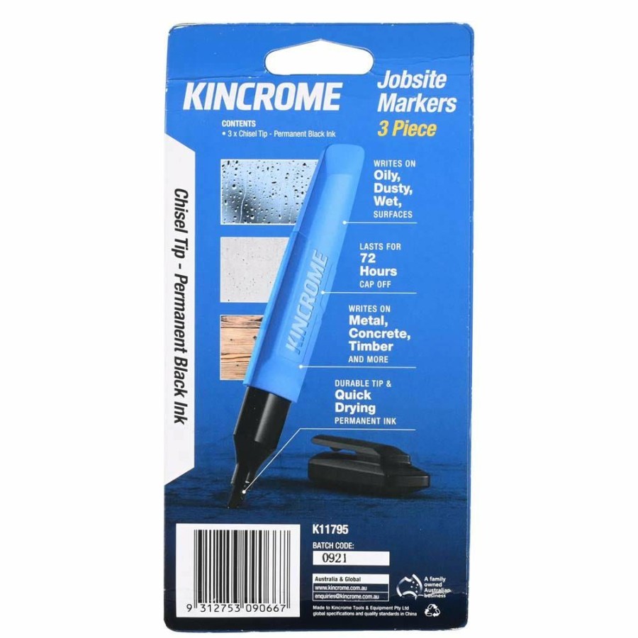 Kincrome Tools Kincrome | Kincrome Permanent Marker Chisel Tip Black 3 Pack K11795 Wholesale