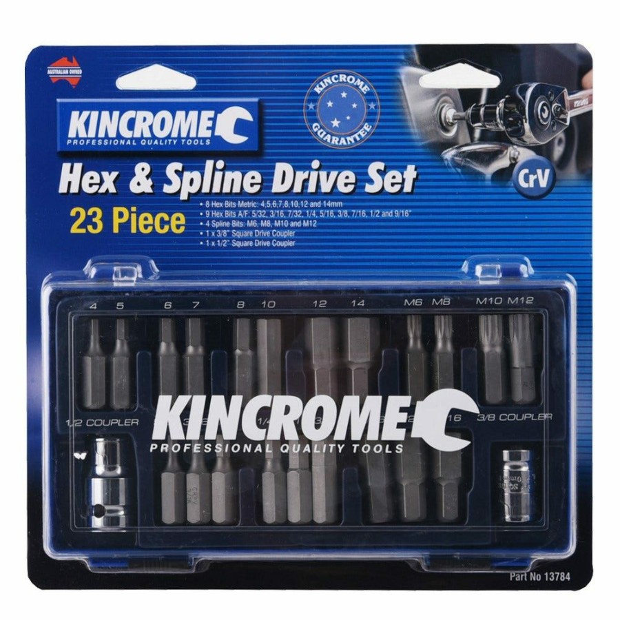 Kincrome Tools Kincrome | Kincrome 23Pc 1/2Inch Hex & Spline Drive Set 13784 Large Choice