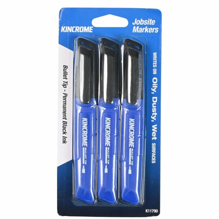 Kincrome Tools Kincrome | Kincrome Permanent Marker Bullet Tip Black 3 Pack K11790 Cheap Online