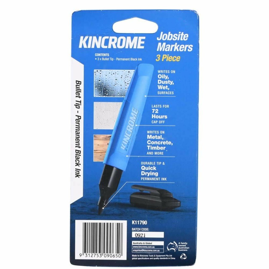 Kincrome Tools Kincrome | Kincrome Permanent Marker Bullet Tip Black 3 Pack K11790 Cheap Online