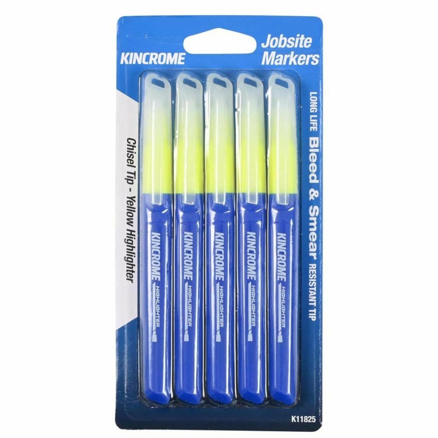 Kincrome Tools Kincrome | Kincrome Highlighter Chisel Tip Yellow 5 Pack K11825 Half Price