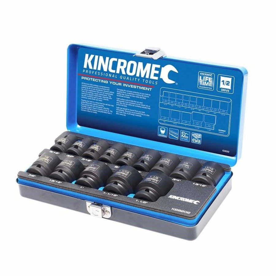 Kincrome Tools Kincrome | Kincrome 14 Piece 1/2 Inch Imperial Drive Impact Socket Set K28202 Discounts Online