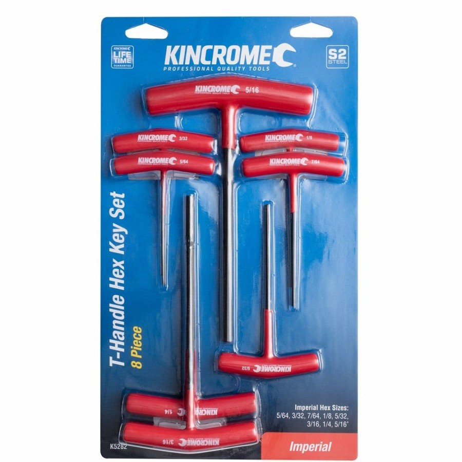 Kincrome Tools Kincrome | Kincrome 5/64-5/16Inch T-Handle Hex Ket Set Imperial 8 Piece K5282 Radiant Model