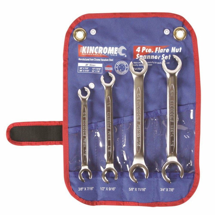 Kincrome Tools Kincrome | Kincrome 4 Piece Flare Nut Spanner Set Imperial K3062 Clearance