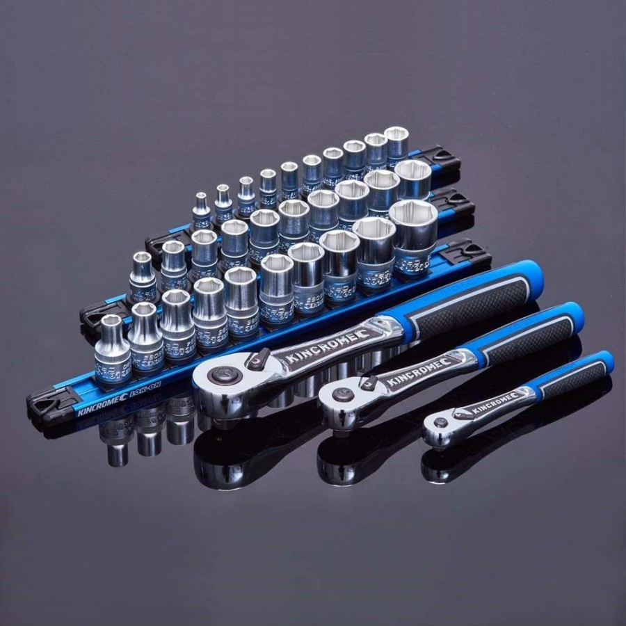 Kincrome Tools Kincrome | Kincrome 11 Piece Lok-On 1/4 Drive Metric Socket Set Twist-Lock Rail K27040 Half Price