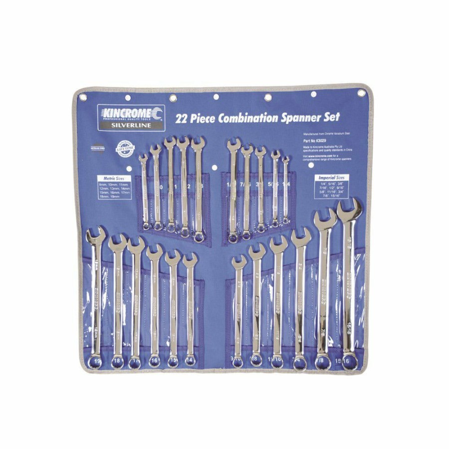 Kincrome Tools Kincrome | Kincrome 22 Piece Combination Spanner Set Imperial & Metric K3029 Shoping Model