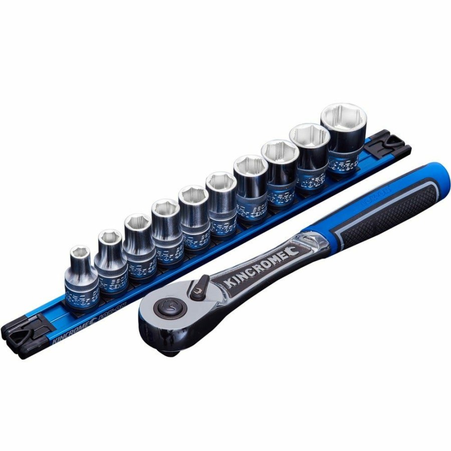 Kincrome Tools Kincrome | Kincrome 11 Piece Lok-On 1/2 Drive Metric Socket Set Twist-Lock Rail K27044 Nice Style