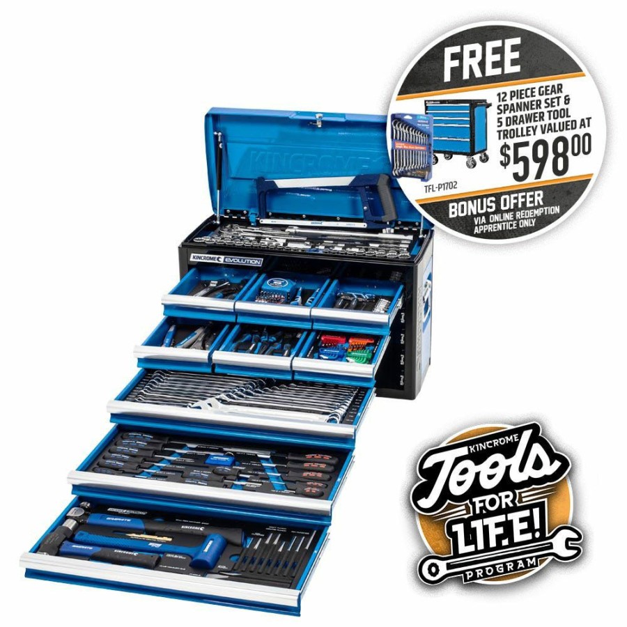 Kincrome Tools Kincrome | Kincrome Evolution Tool Chest Kit 225 Piece 9 Drawer P1702 Nice Style