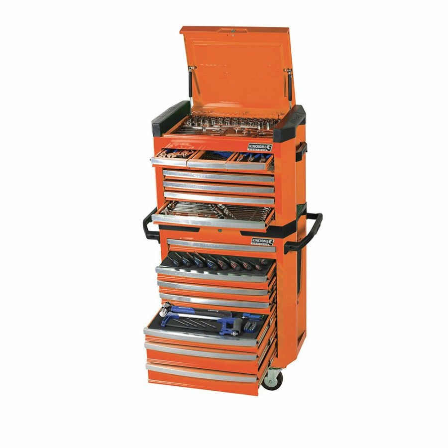 Kincrome Tools Kincrome | Kincrome Contour Tool Workshop Kit 208 Piece W. Trolley Orange K1510O Fire Sale