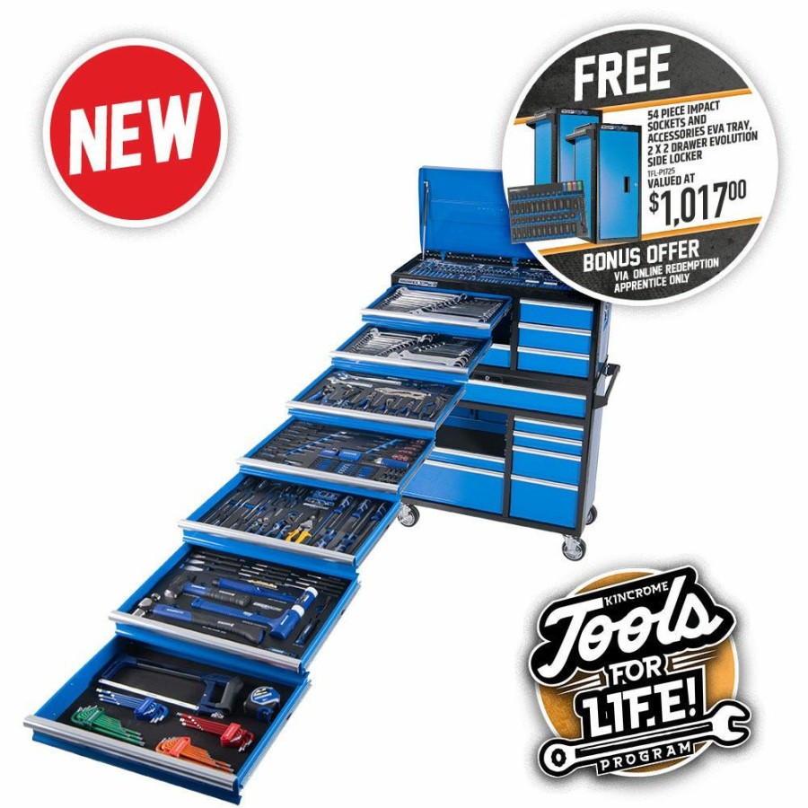 Kincrome Tools Kincrome | Kincrome Evolution Tool Trolley 367 Piece 18 Drawer Wide W. Trolley P1725 Sells Cheap