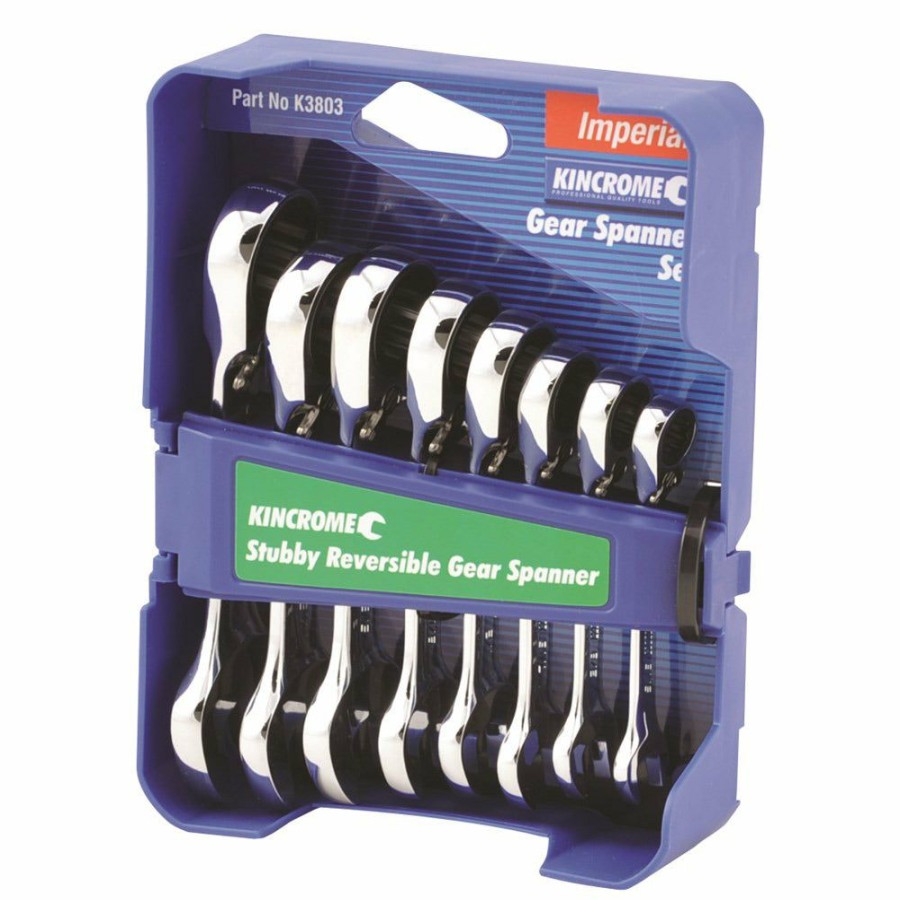 Kincrome Tools Kincrome | Kincrome 8 Piece Combination Stubby Gear Spanner Set Imperial Reversible K3803 Clearance