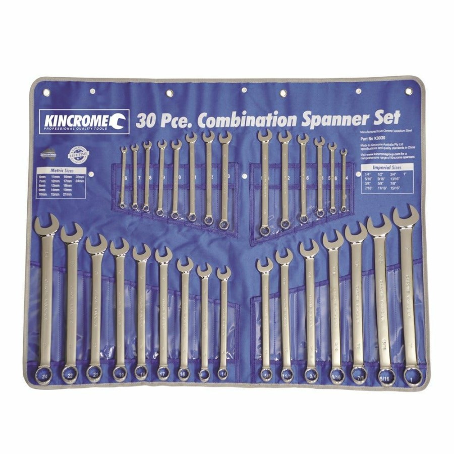 Kincrome Tools Kincrome | Kincrome 30 Piece Af/Metric Combo Spanner Set K3030 Sales