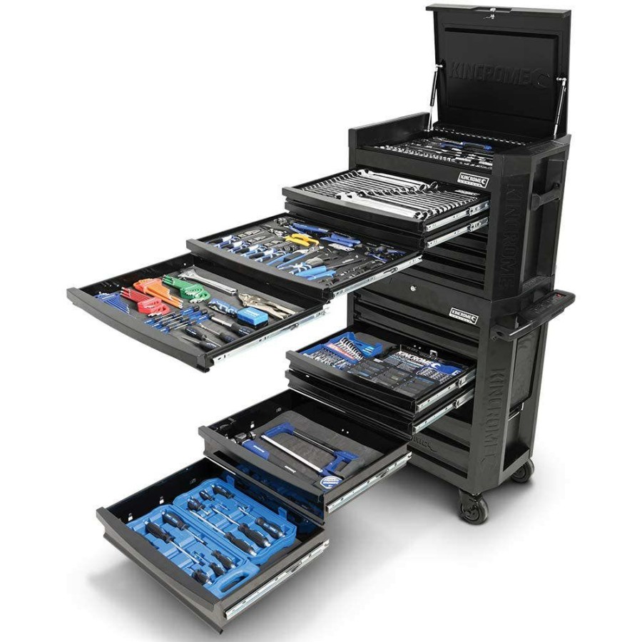 Kincrome Tools Kincrome | Kincrome 266 Piece 12 Drawer Contour Black Chest & Trolley Workshop K1905Mbtt Classical Style