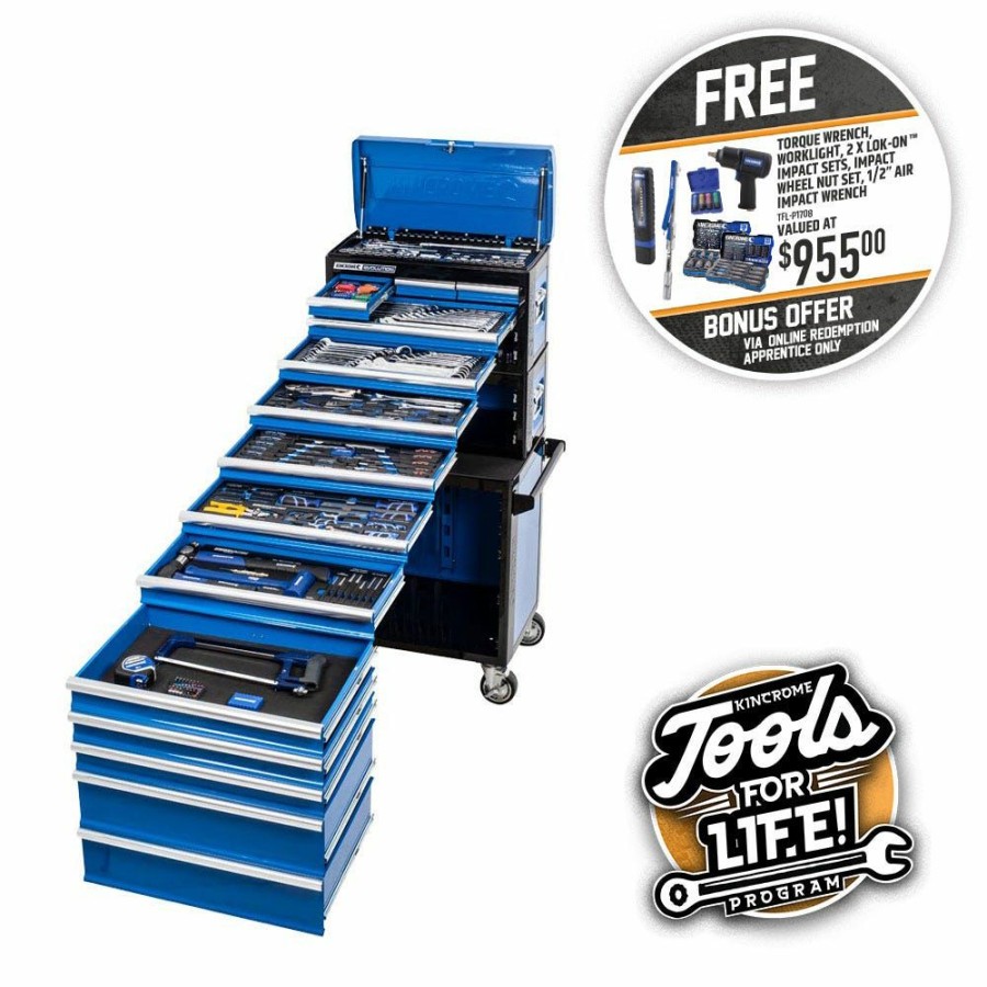 Kincrome Tools Kincrome | Kincrome Evolution Tool Workshop 245 Piece 14 Drawer Deep W. Trolley P1708 Nice Style