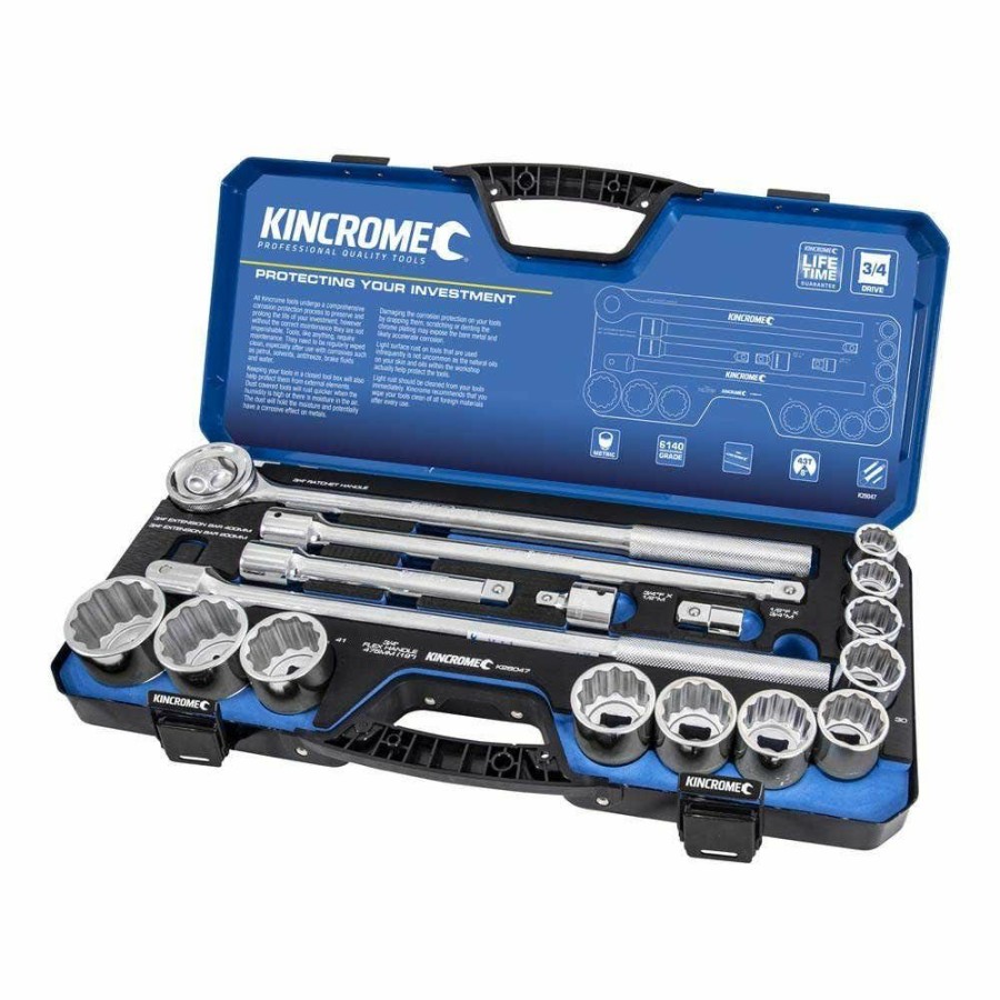 Kincrome Tools Kincrome | Kincrome 3/4Inch Drive Socket Set 17 Piece K28047 Sale