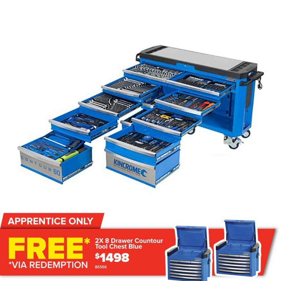 Kincrome Tools Kincrome | Kincrome Contour 60 Tfl Tool Trolley Kit 494 Piece 12 Drawer P1817 Large Choice