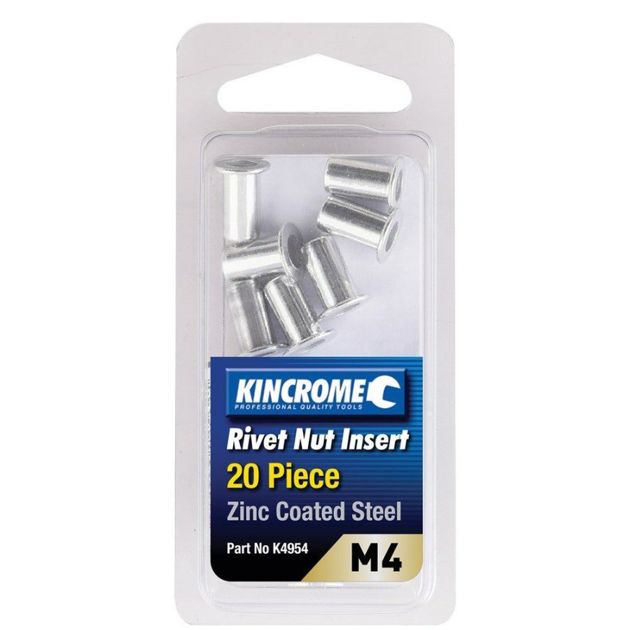 Kincrome Tools Kincrome | Kincrome M4 Zinc Coated Steel Rivet Nut Insert 20 Piece K4954 Fire Sale