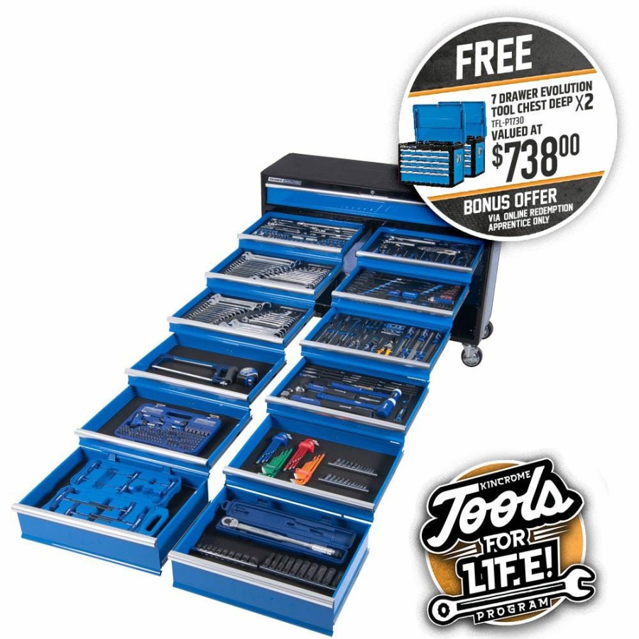 Kincrome Tools Kincrome | Kincrome Evolution Tool Trolley 494 Piece 13 Drawer Extra Wide W. Trolley P1730 Clearance