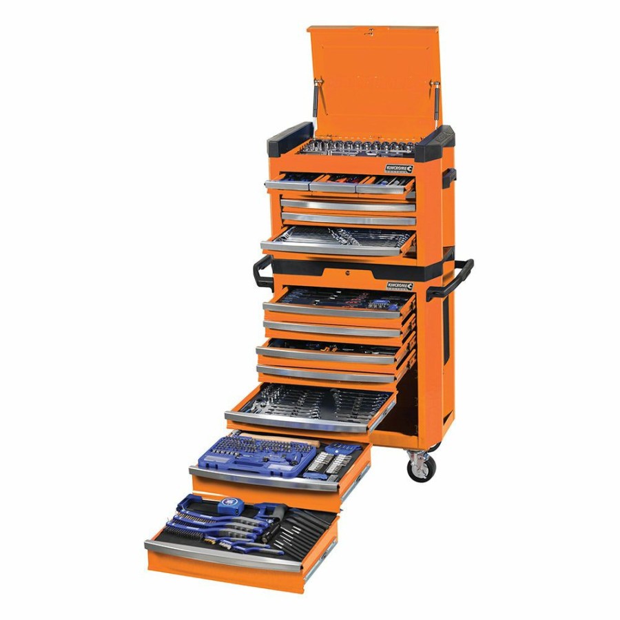 Kincrome Tools Kincrome | Kincrome Contour Tool Workshop 472 Piece 15 Drawer W. Trolley Orange K1500O Radiant Model