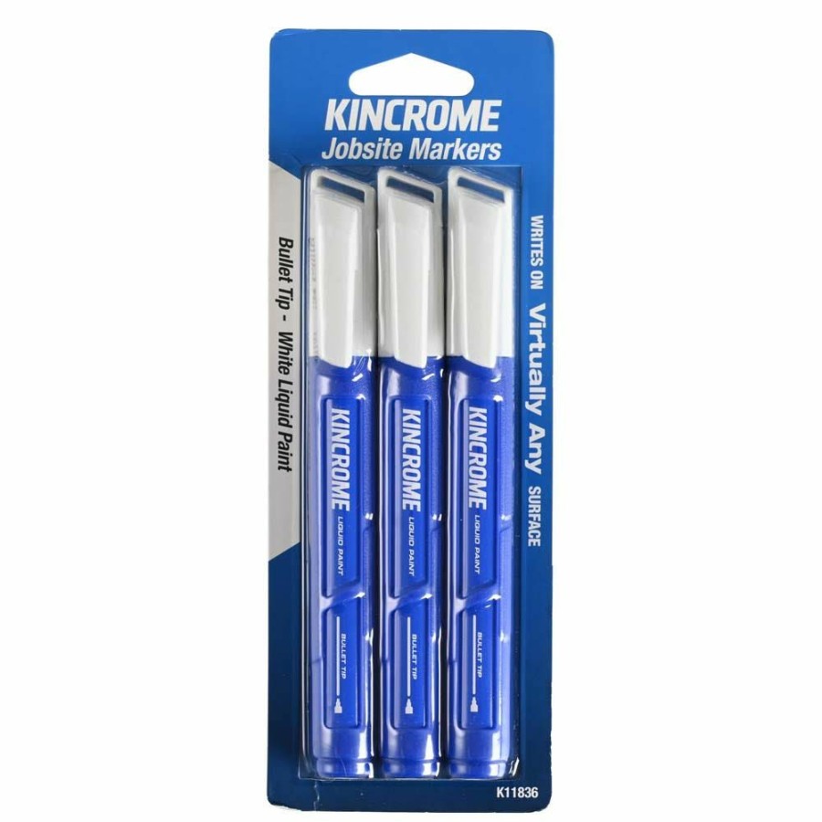 Kincrome Tools Kincrome | Kincrome Paint Marker Bullet Tip White 3 Piece K11836 High Quality