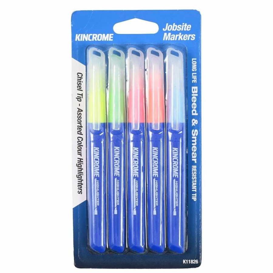 Kincrome Tools Kincrome | Kincrome Highlighter Chisel Tip Assorted Colours 5 Pack K11826 Sells Cheap