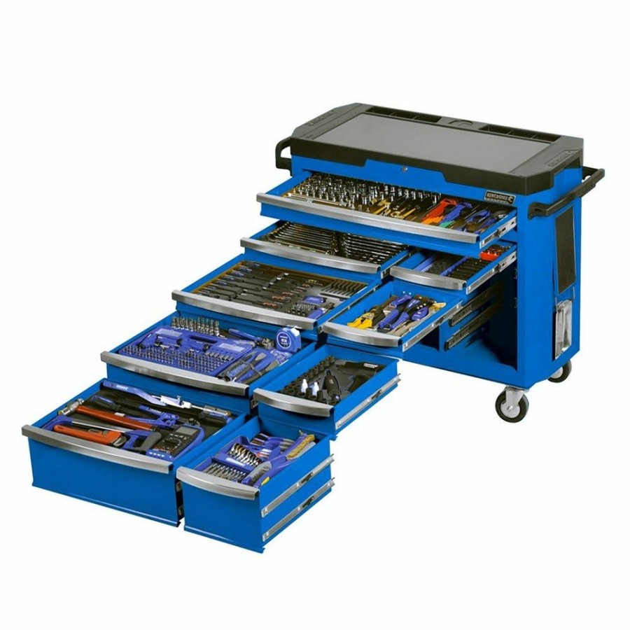 Kincrome Tools Kincrome | Kincrome Contour Tool Workshop 485 Piece 15 Drawer W. Trolley Blue K1506 Cheaper