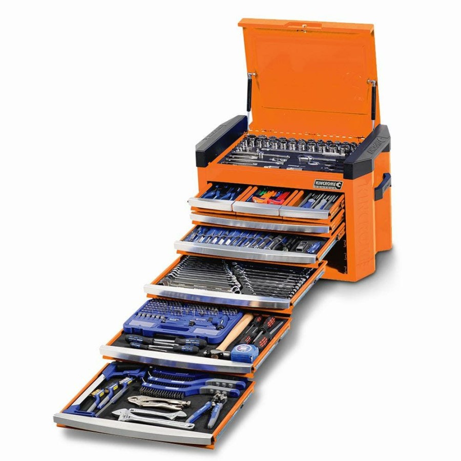 Kincrome Tools Kincrome | Kincrome 328 Piece 1/4, 3/8 And 1/2 Inch Drive Contour Tool Chest Kit Flame Orange K1502O Fire Sale