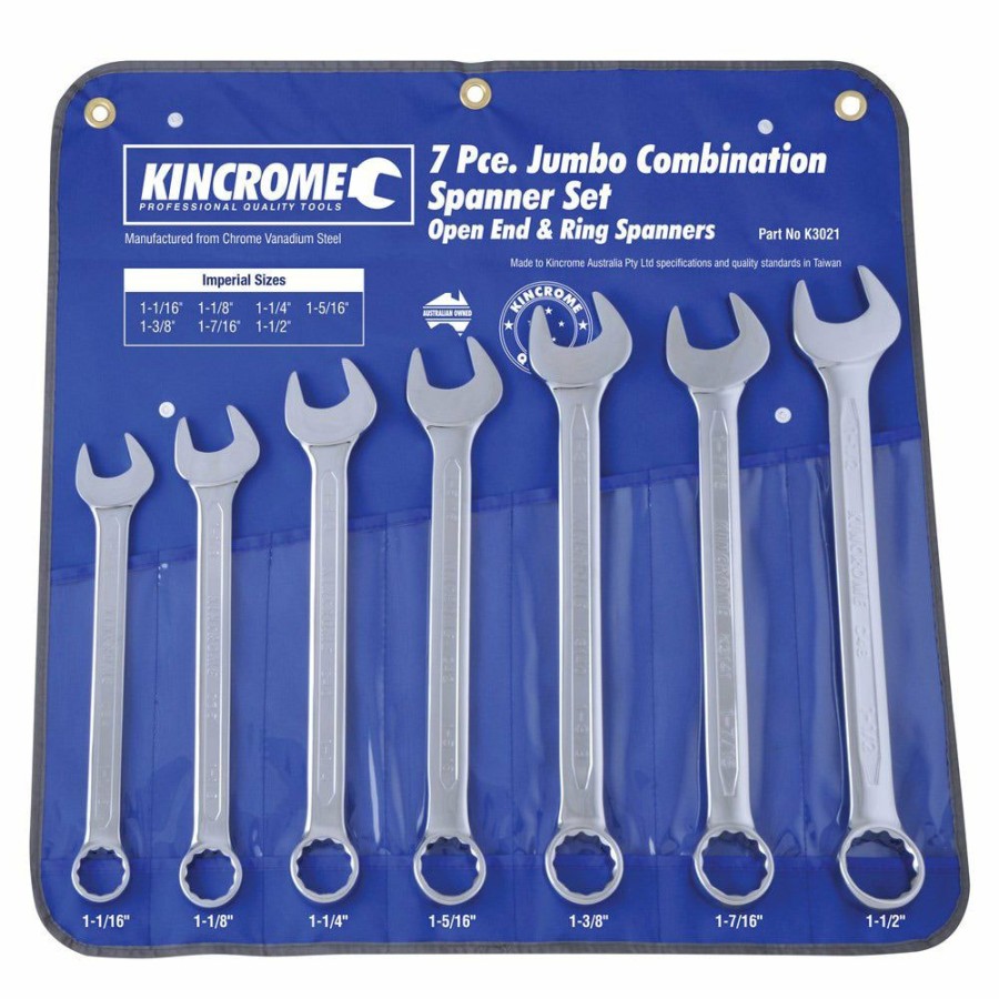 Kincrome Tools Kincrome | Kincrome 7 Piece Jumbo Combination Spanner Set Imperial K3021 Fire Sale