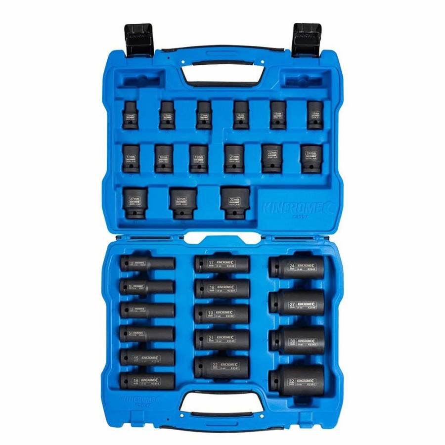 Kincrome Tools Kincrome | Kincrome 30 Piece 1/2Inch Drive Metric Standard & Deep Impact Socket Set K2097 Large Choice