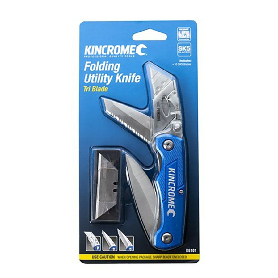 Kincrome Tools Kincrome | Kincrome Tri-Blade Folding Utility Knife K6101 Classical Style