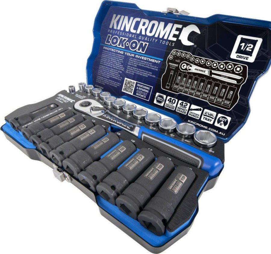 Kincrome Tools Kincrome | Kincrome 25 Piece 1/2 Drive Lok On Metric Socket Set K27023 Less Expensive