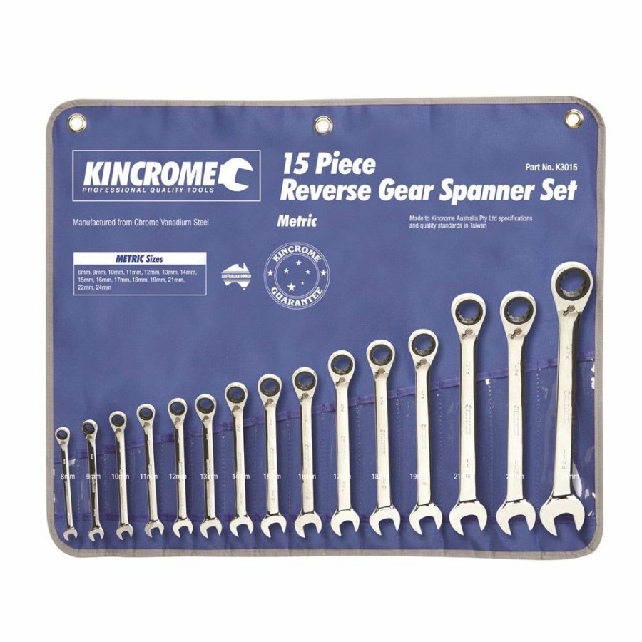 Kincrome Tools Kincrome | Kincrome 15 Piece Combination Gear Spanner Set Metric Reversible K3015 Less Expensive